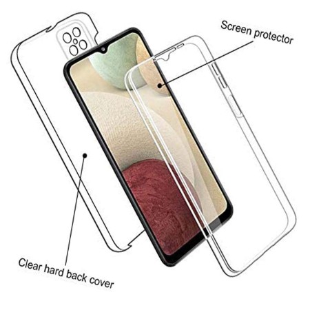 Funda Completa Transparente Pc + Tpu Full Body 360 para Samsung Galaxy A12 / M12