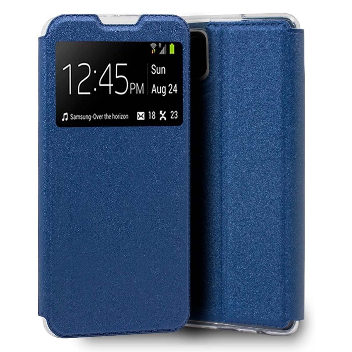 Funda Libro Soporte con Ventana para Samsung Galaxy A12 / M12 color Azul