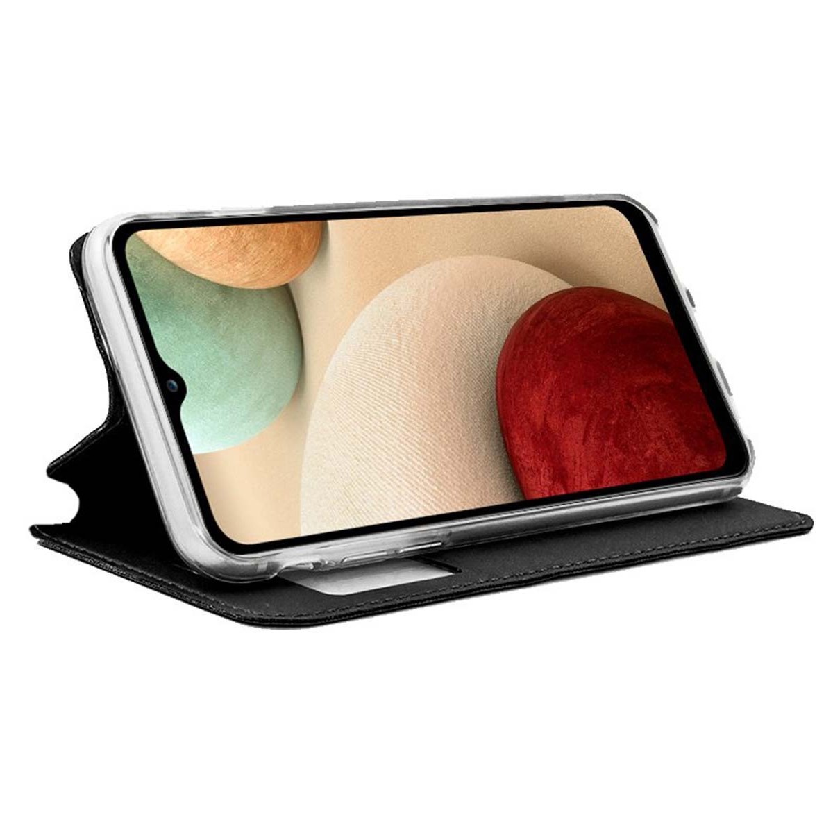 Funda Libro Soporte con Ventana para Samsung Galaxy A12 / M12 color Negra