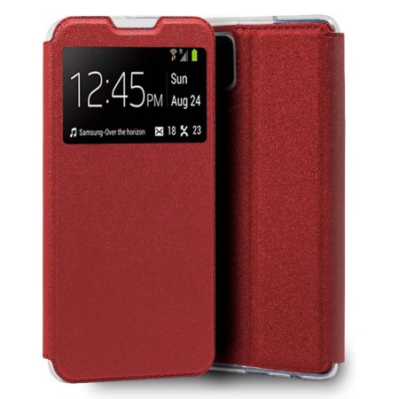 Funda Libro Soporte con Ventana para Samsung Galaxy A12 / M12 color Roja