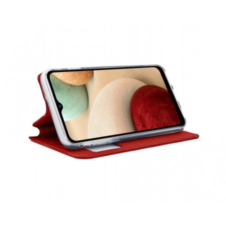 Funda Libro Soporte con Ventana para Samsung Galaxy A12 / M12 color Roja