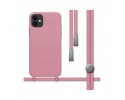 Funda Silicona Líquida con Cordón para Iphone 11 (6.1) color Rosa