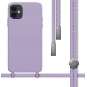 Funda Silicona Líquida con Cordón para Iphone 11 (6.1) color Morada