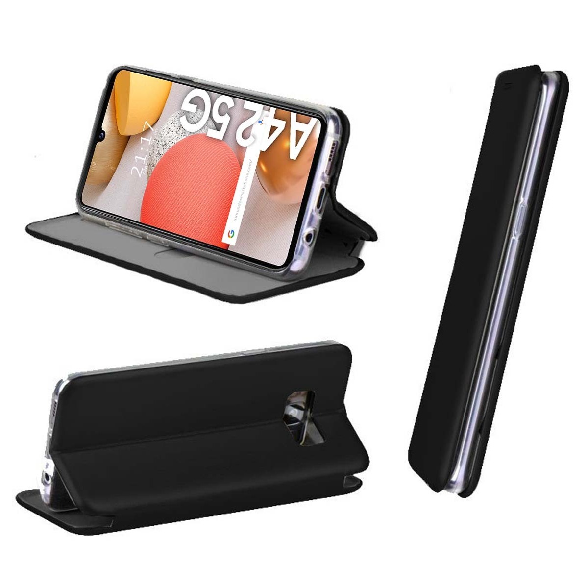 Funda Libro Soporte Magnética Elegance Negra para Samsung Galaxy A42 5G