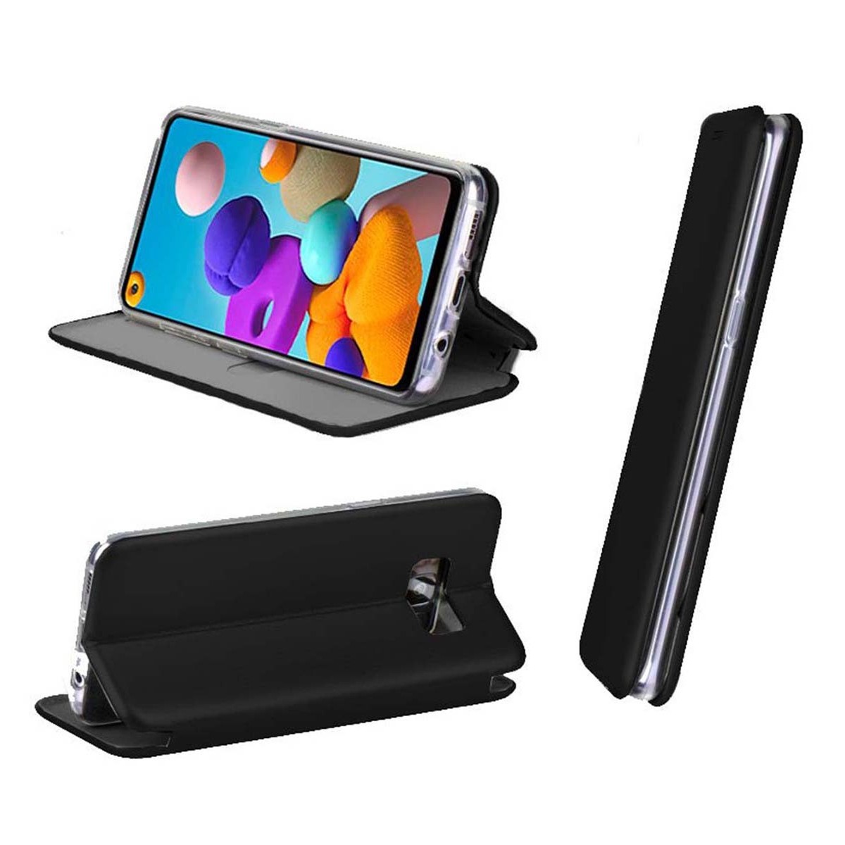 Funda Libro Soporte Magnética Elegance Negra para Samsung Galaxy M31s