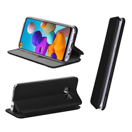 Funda Libro Soporte Magnética Elegance Negra para Samsung Galaxy M31s