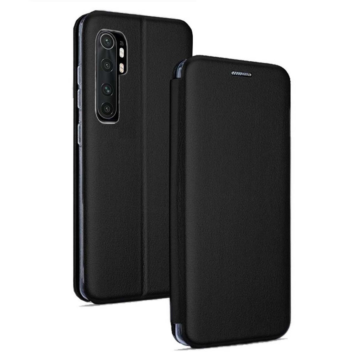 Funda Libro Soporte Magnética Elegance Negra para Xiaomi Mi Note 10 Lite