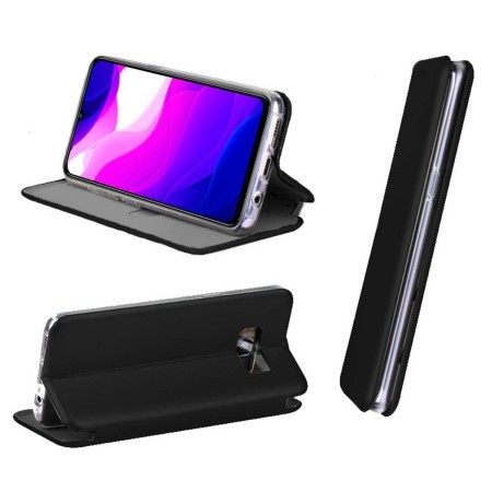 Funda Libro Soporte Magnética Elegance Negra para Xiaomi Mi Note 10 Lite
