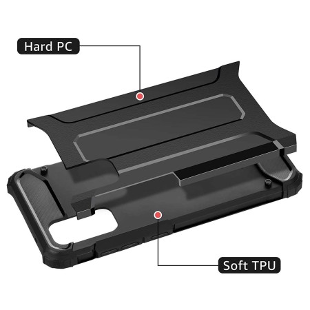 Funda Tipo Hybrid Tough Armor (Pc+Tpu) Negra para Samsung Galaxy S20 FE