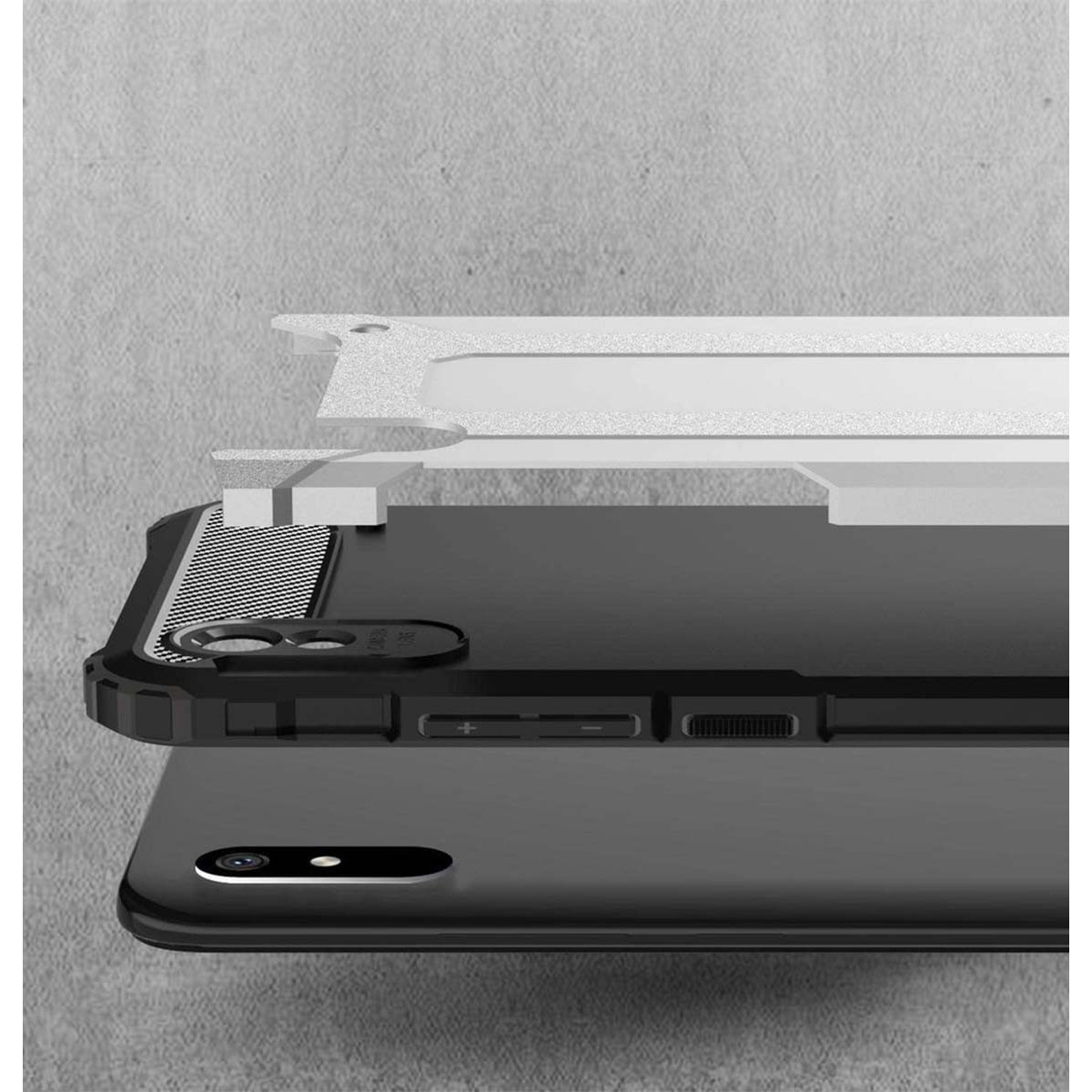 Funda Tipo Hybrid Tough Armor (Pc+Tpu) Negra para Xiaomi Redmi 9A / 9AT