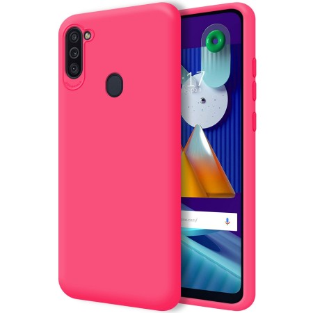 Funda Silicona Líquida Ultra Suave para Samsung Galaxy A11/M11 color Rosa Fucsia