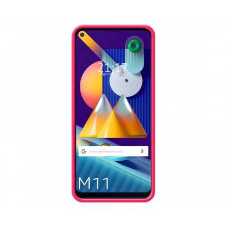 Funda Silicona Líquida Ultra Suave para Samsung Galaxy A11/M11 color Rosa Fucsia