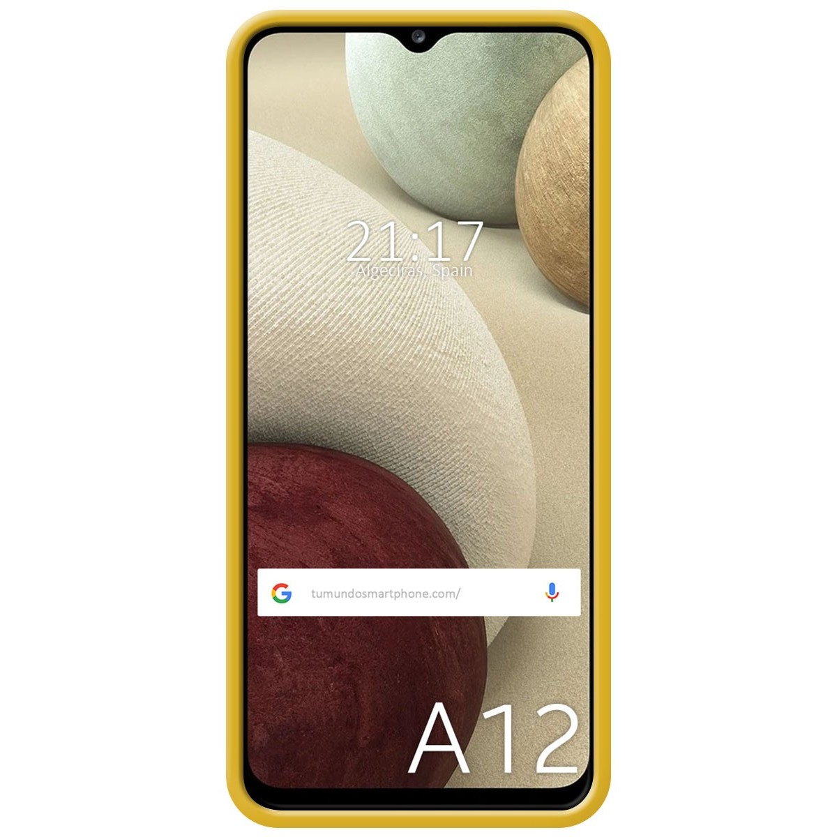 Funda Silicona Líquida Ultra Suave para Samsung Galaxy A12 / M12 color Amarilla