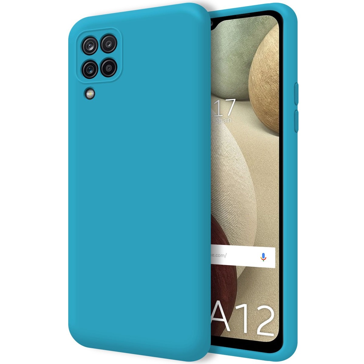 Funda Silicona Líquida Ultra Suave para Samsung Galaxy A12 / M12 color Azul