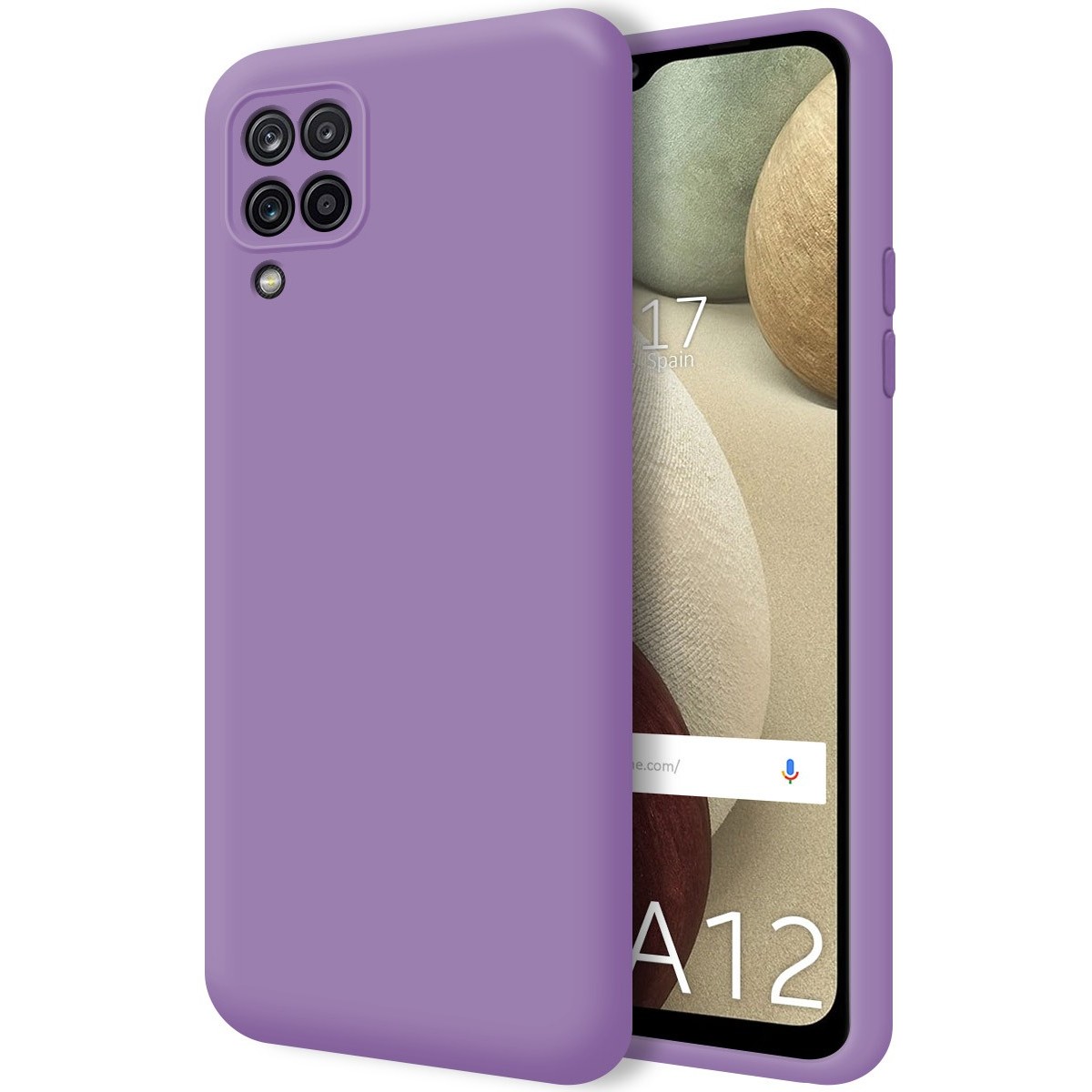 Funda Silicona Líquida Ultra Suave para Samsung Galaxy A12 / M12 color Morada
