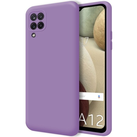 Funda Silicona Líquida Ultra Suave para Samsung Galaxy A12 / M12 color Morada