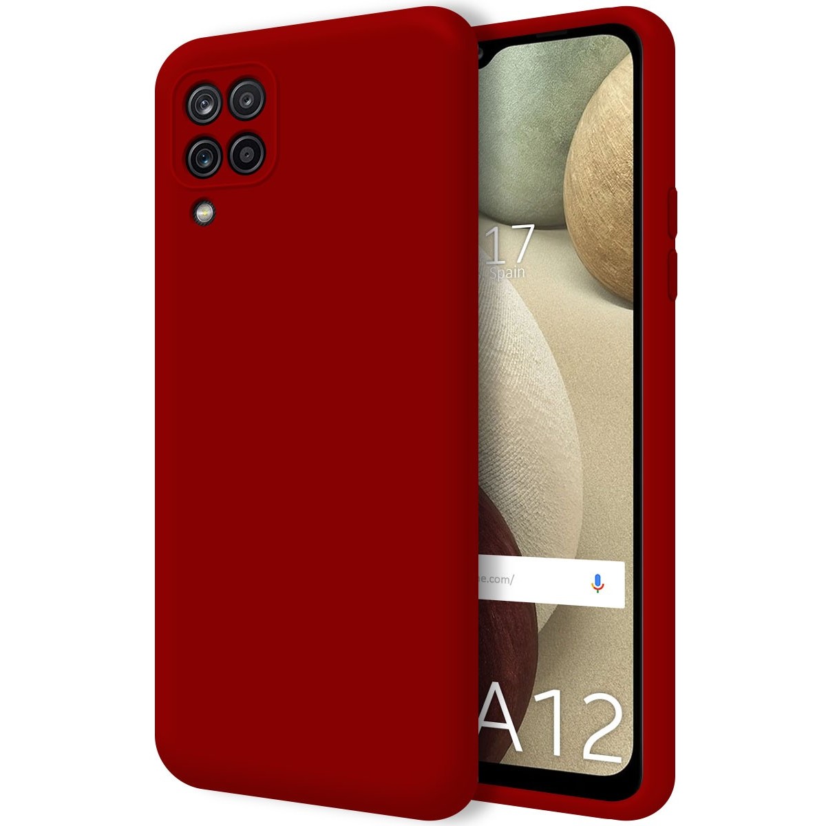 Funda Silicona Líquida Ultra Suave para Samsung Galaxy A12 / M12 color Roja