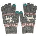 Guantes para Pantallas Táctiles Color Gris - Rosa Unisex