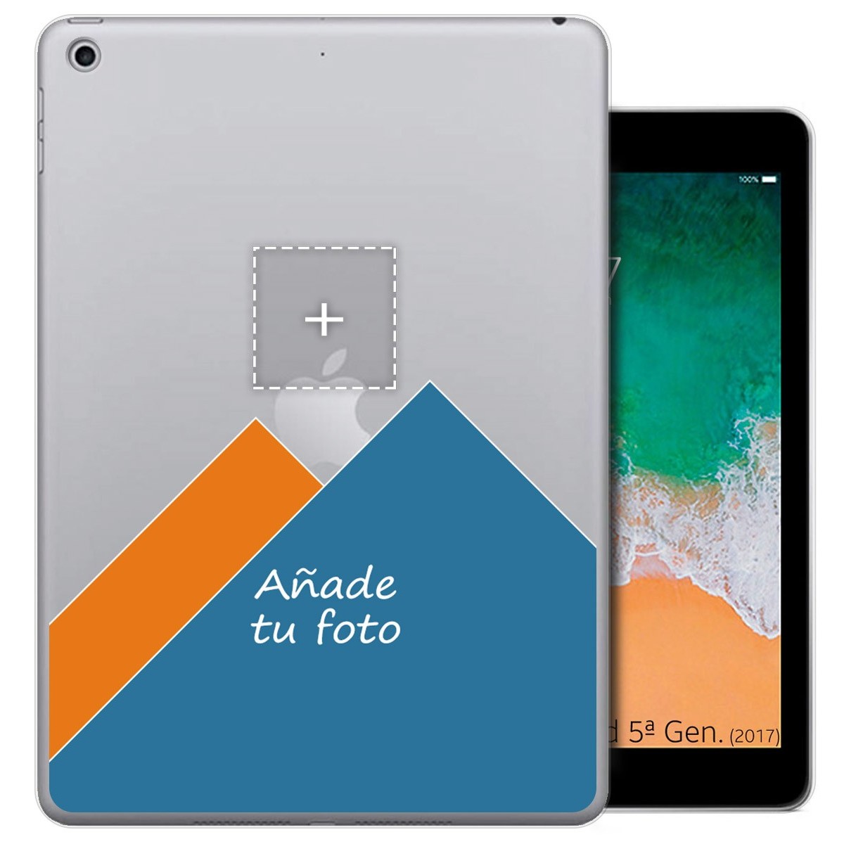 Personaliza tu Funda Gel Silicona Transparente con tu Fotografia para iPad 9.7 (2018/2017) / iPad Air / iPad Air 2