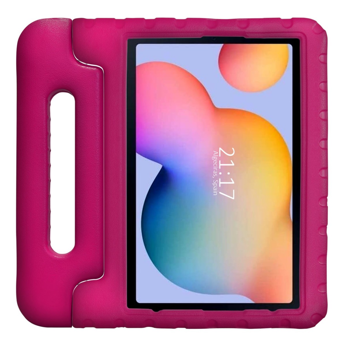 Funda Infantil Antigolpes con Asa para Samsung Galaxy Tab S6 Lite color Rosa