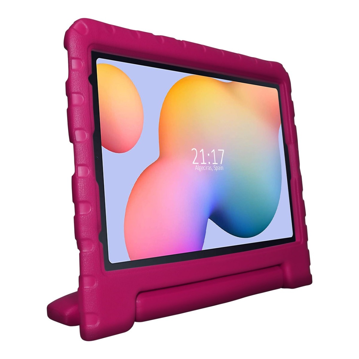 Funda Infantil Antigolpes con Asa para Samsung Galaxy Tab S6 Lite color Rosa