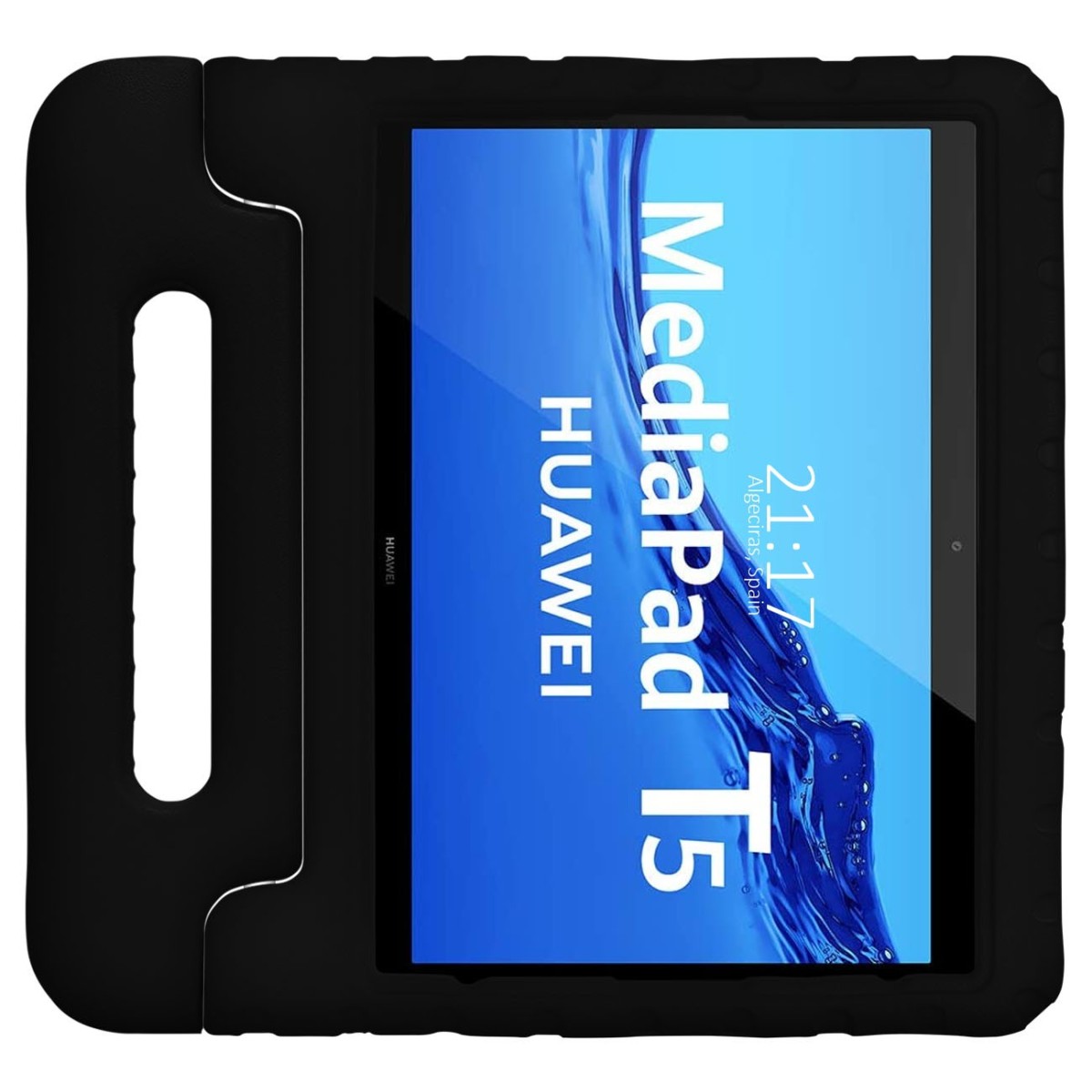 Funda Infantil Antigolpes con Asa para Huawei MediaPad T5 color Negra