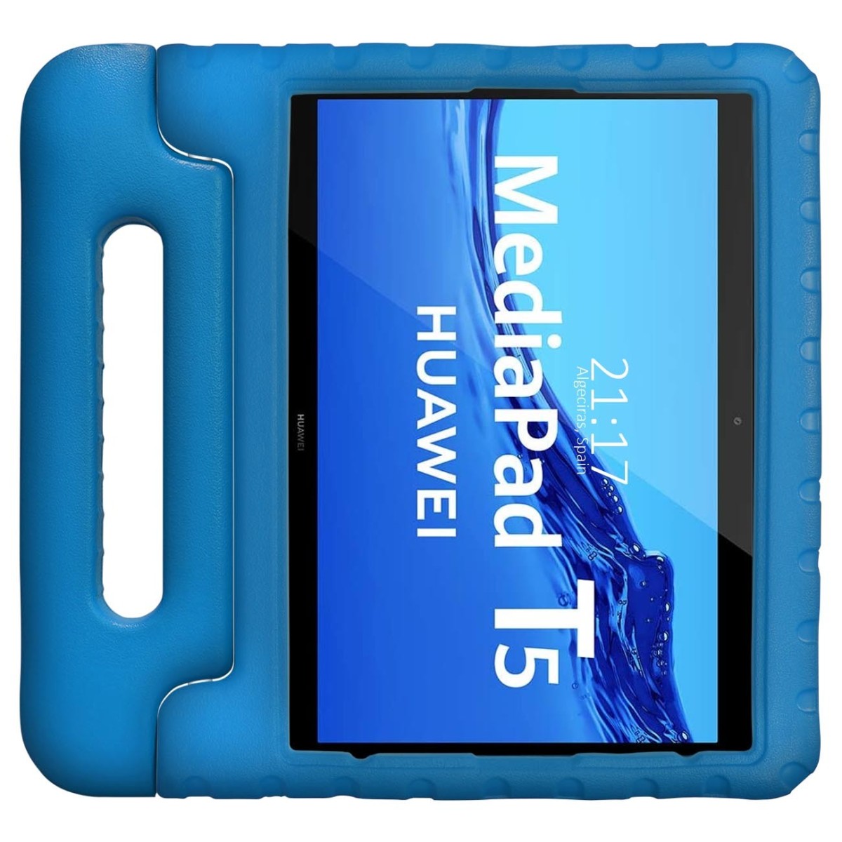 Funda Infantil Antigolpes con Asa para Huawei MediaPad T5 color Azul