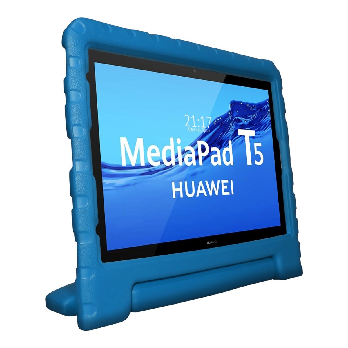 Funda Infantil Antigolpes con Asa para Huawei MediaPad T5 color Azul