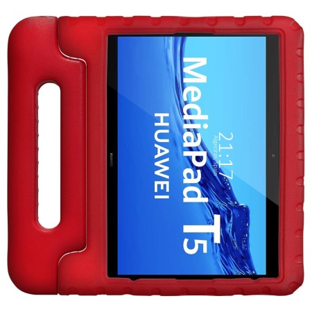 Funda Infantil Antigolpes con Asa para Huawei MediaPad T5 color Roja
