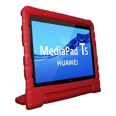 Funda Infantil Antigolpes con Asa para Huawei MediaPad T5 color Roja