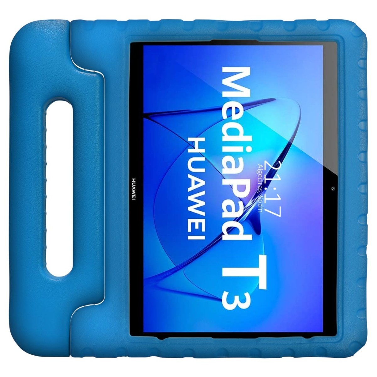 Funda Infantil Antigolpes con Asa para Huawei MediaPad T3 color Azul