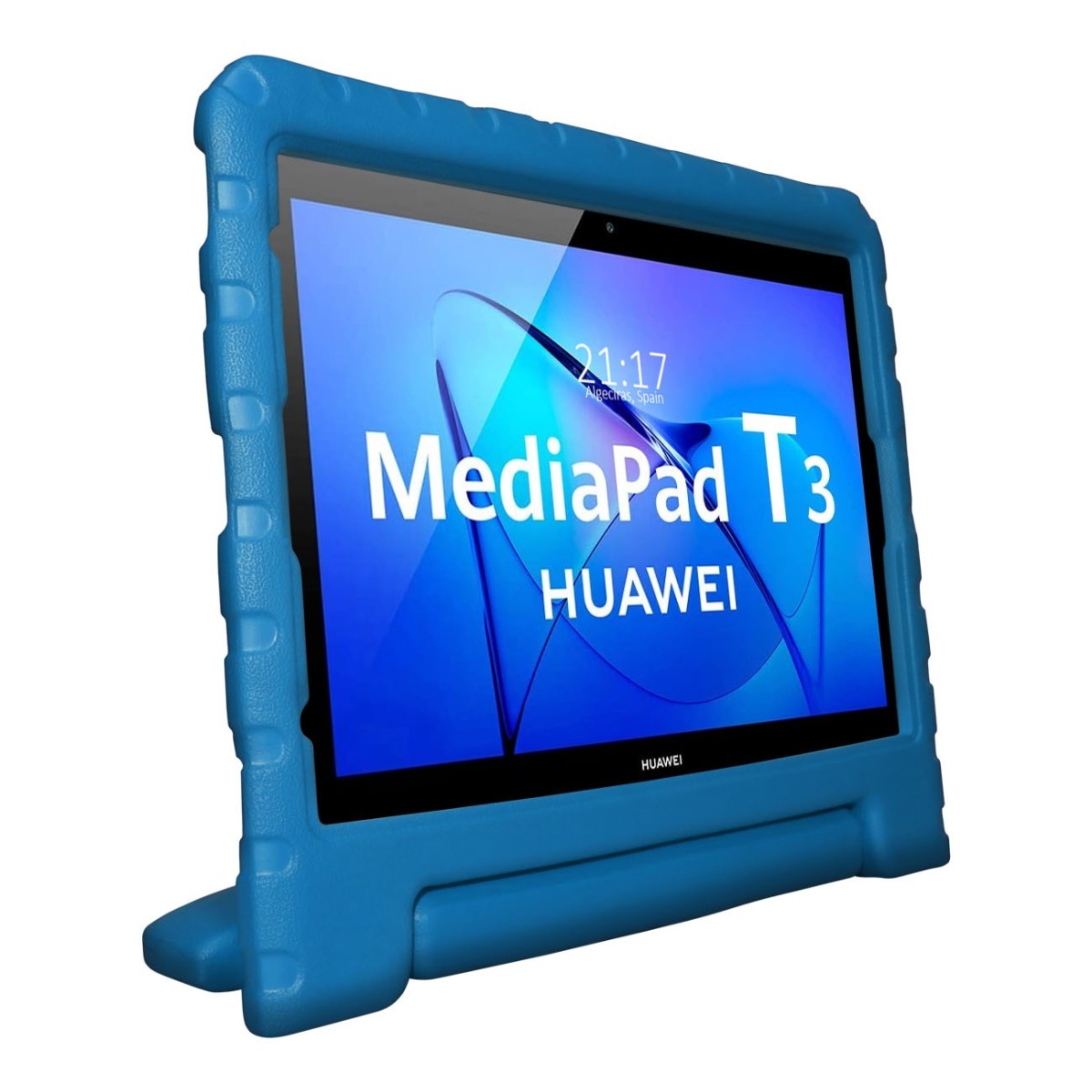 Funda Infantil Antigolpes con Asa para Huawei MediaPad T3 color Azul