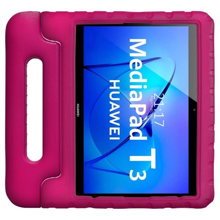 Funda Infantil Antigolpes con Asa para Huawei MediaPad T3 color Rosa