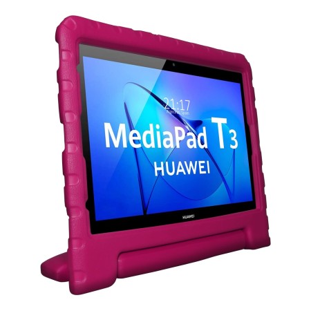 Funda Infantil Antigolpes con Asa para Huawei MediaPad T3 color Rosa