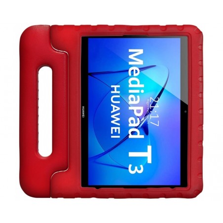Funda Infantil Antigolpes con Asa para Huawei MediaPad T3 color Roja
