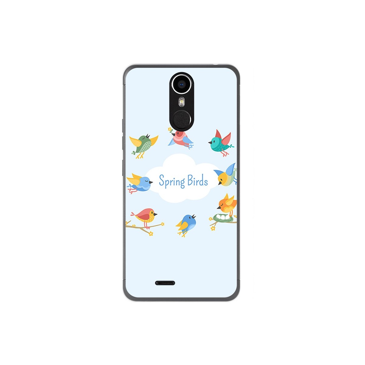 Funda Gel Tpu para Ulefone Metal Diseño Spring Birds Dibujos