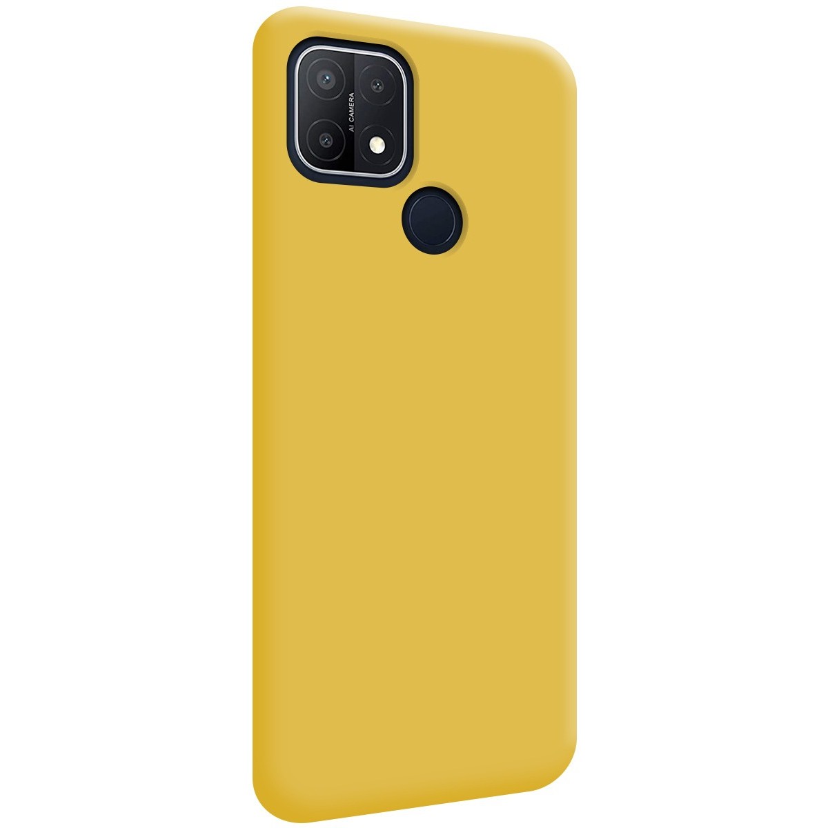 Funda Silicona Líquida Ultra Suave para Oppo A15 color Amarilla