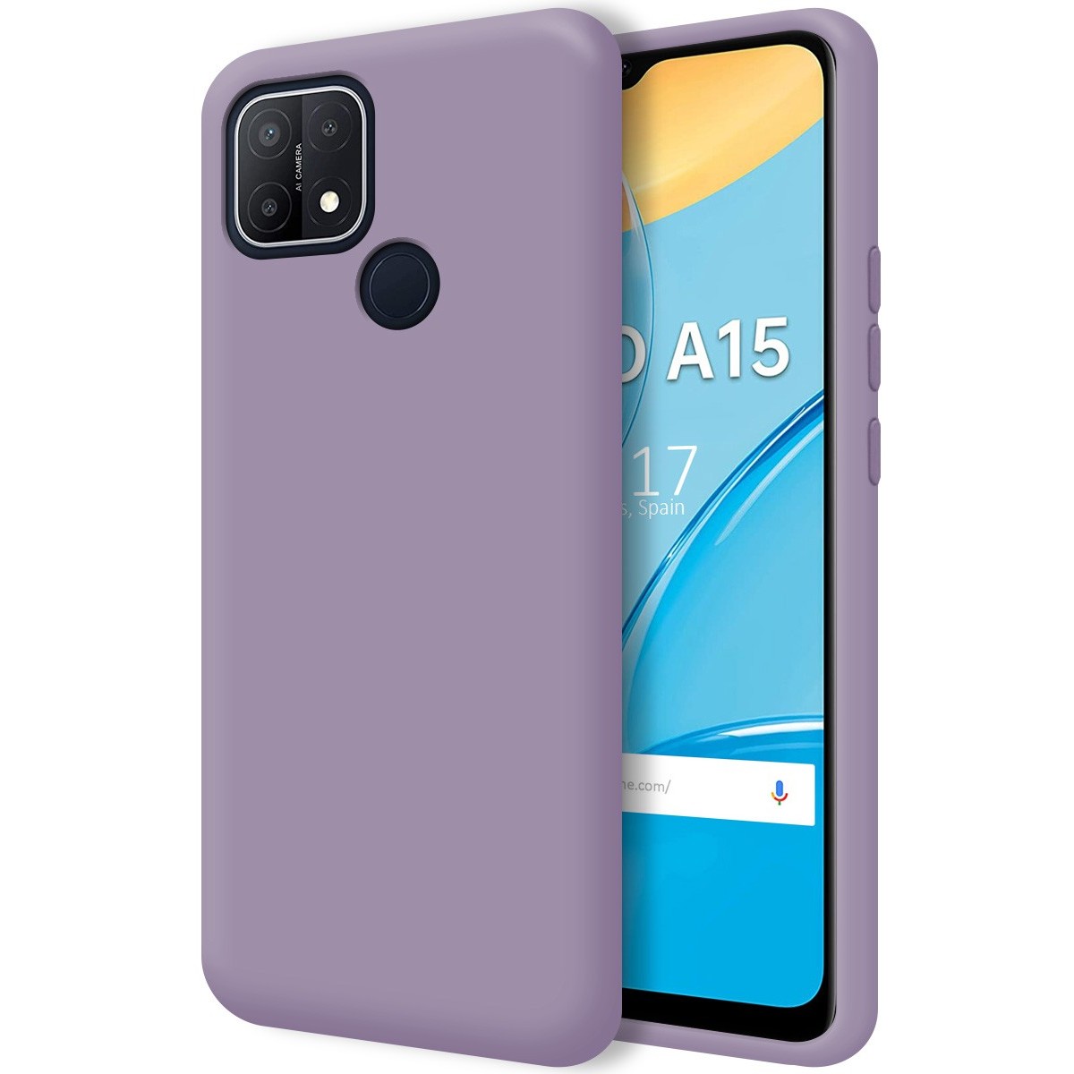 Funda Silicona Líquida Ultra Suave para Oppo A15 color Morada