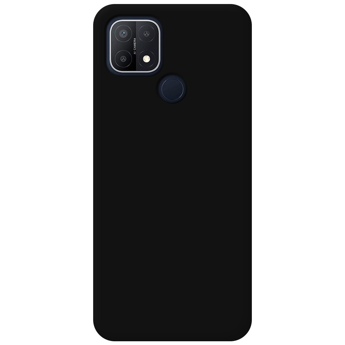 Funda Silicona Líquida Ultra Suave para Oppo A15 color Negra