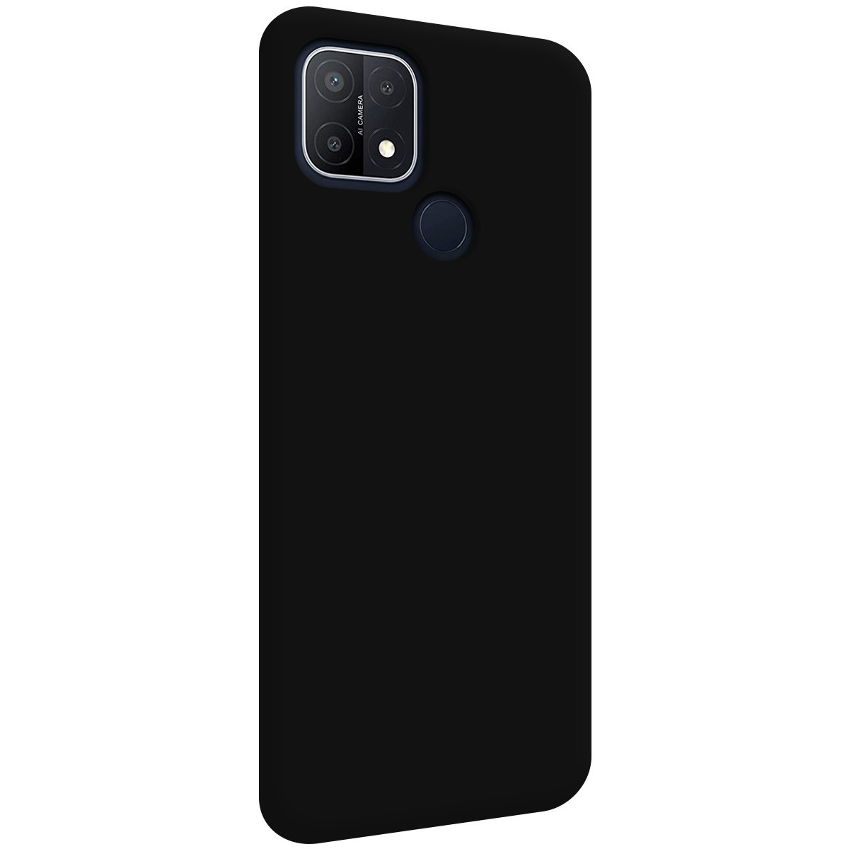 Funda Silicona Líquida Ultra Suave para Oppo A15 color Negra