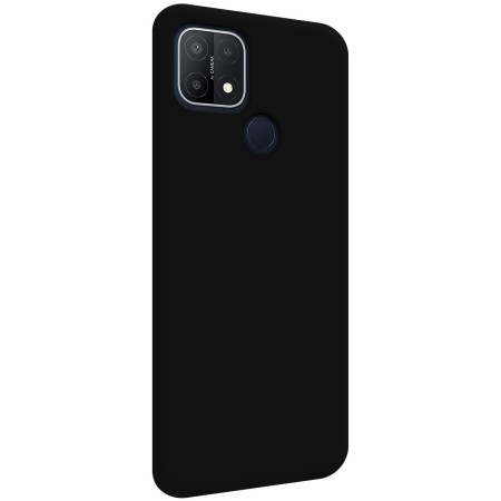 Funda Silicona Líquida Ultra Suave para Oppo A15 color Negra