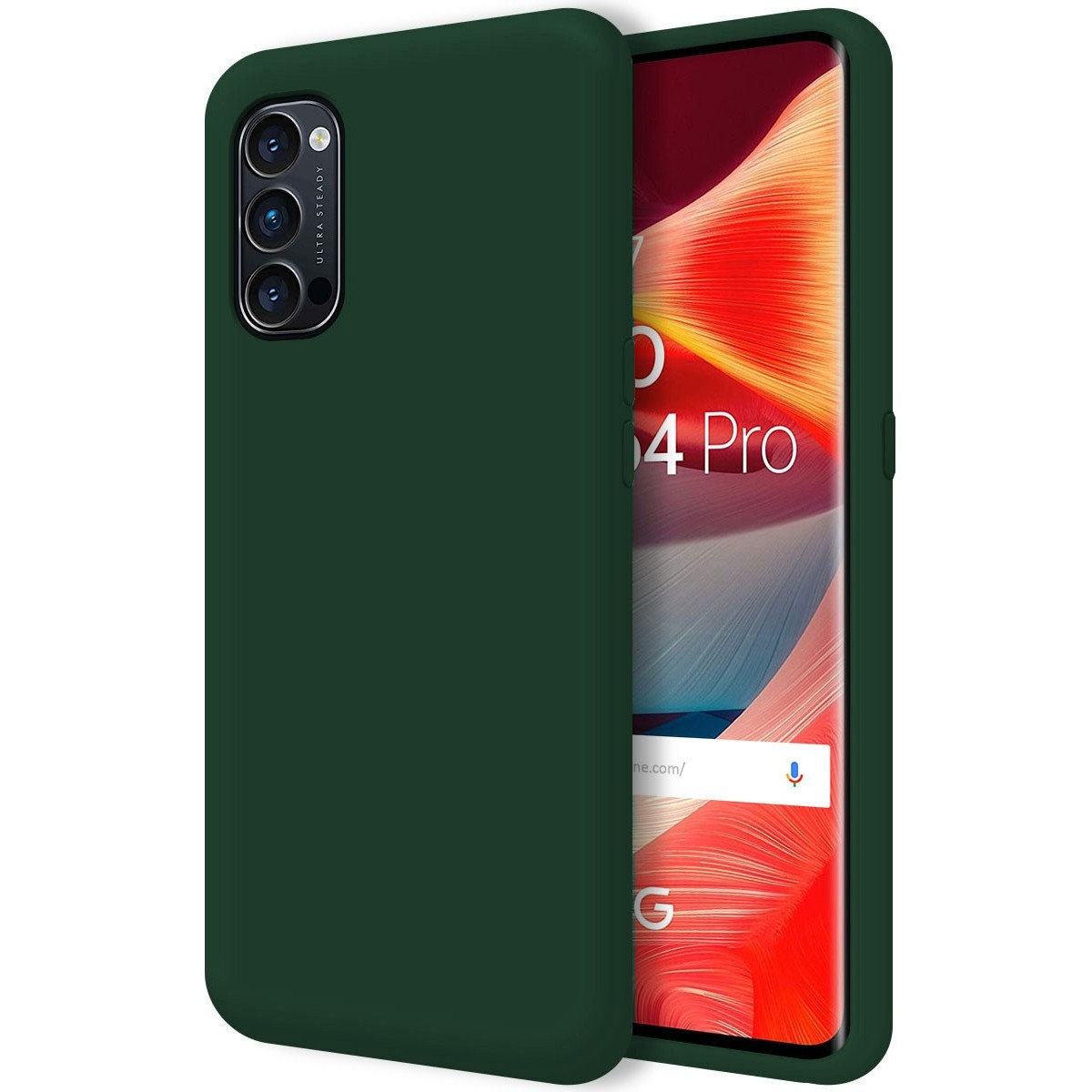 Funda Silicona Líquida Ultra Suave para Oppo Reno 4 Pro 5G color Verde Oscuro