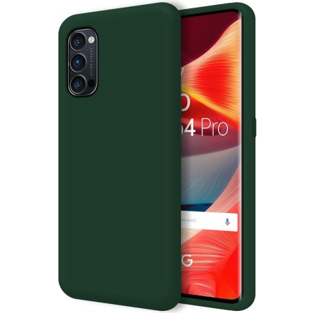 Funda Silicona Líquida Ultra Suave para Oppo Reno 4 Pro 5G color Verde Oscuro