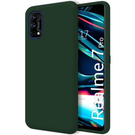 Funda Silicona Líquida Ultra Suave para Realme 7 Pro color Verde Oscuro
