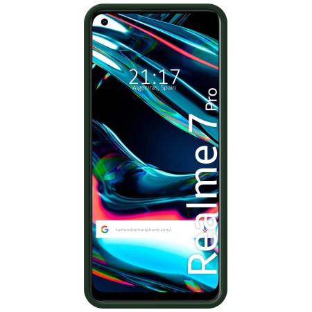 Funda Silicona Líquida Ultra Suave para Realme 7 Pro color Verde Oscuro