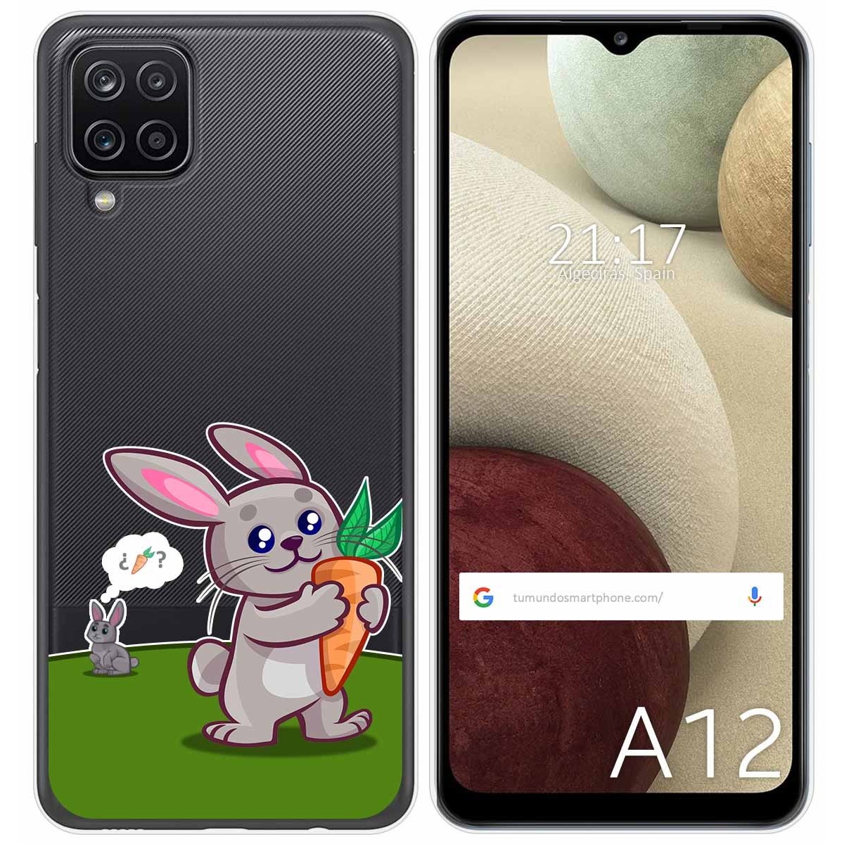 Funda Gel Transparente para Samsung Galaxy A12 / M12 diseño Conejo Dibujos