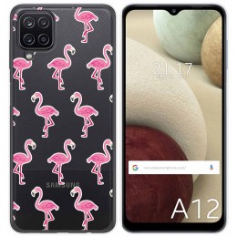 Funda Gel Transparente para Samsung Galaxy A12 / M12 diseño Flamenco Dibujos
