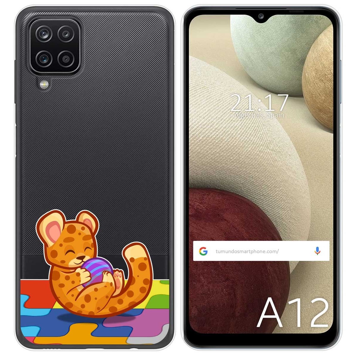 Funda Gel Transparente para Samsung Galaxy A12 / M12 diseño Leopardo Dibujos