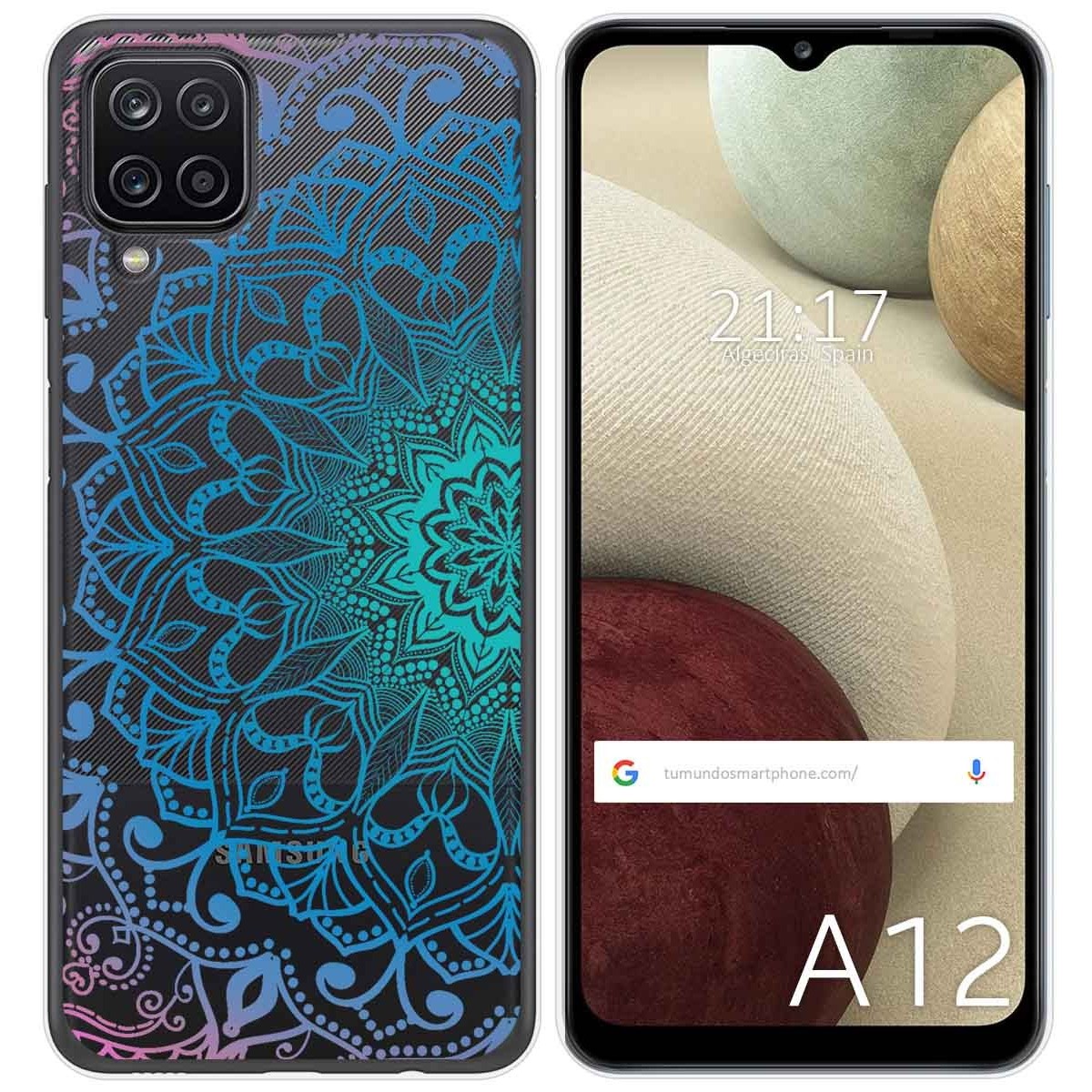 Funda Gel Transparente para Samsung Galaxy A12 / M12 diseño Mandala Dibujos