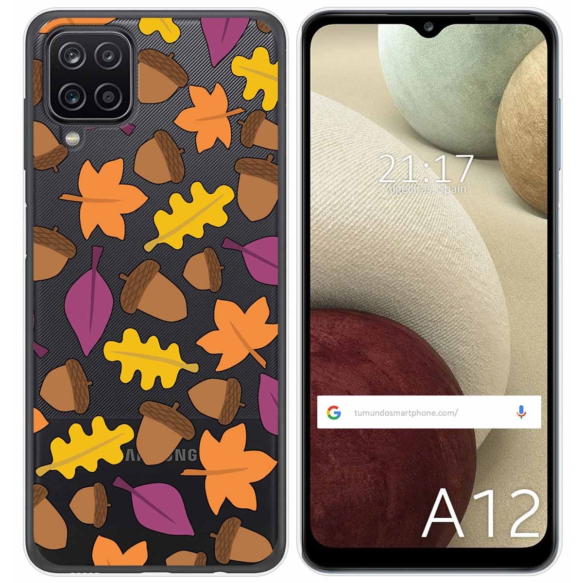 Funda Gel Transparente para Samsung Galaxy A12 / M12 diseño Otoño Dibujos